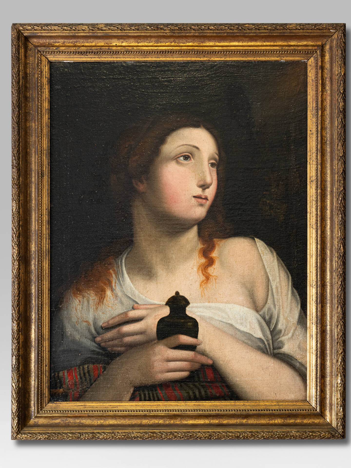 Portrait de Marie-Madeleine, huile sur toile de l’École italienne, XVIIe siècle