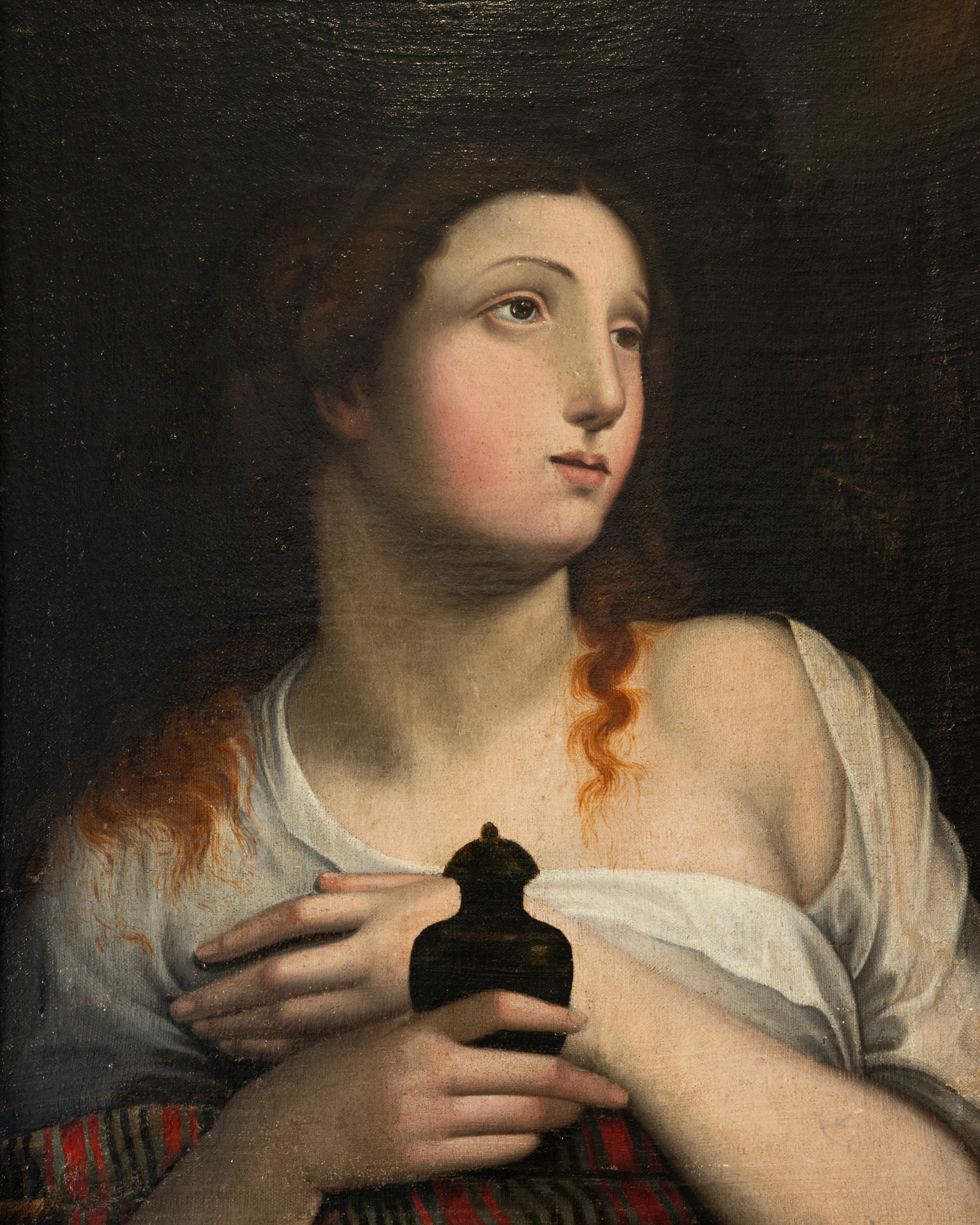 Portrait de Marie-Madeleine, huile sur toile de l’École italienne, XVIIe siècle