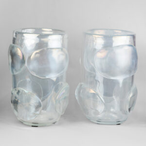 Pair of iridescent vases signed Costantini, 20th century