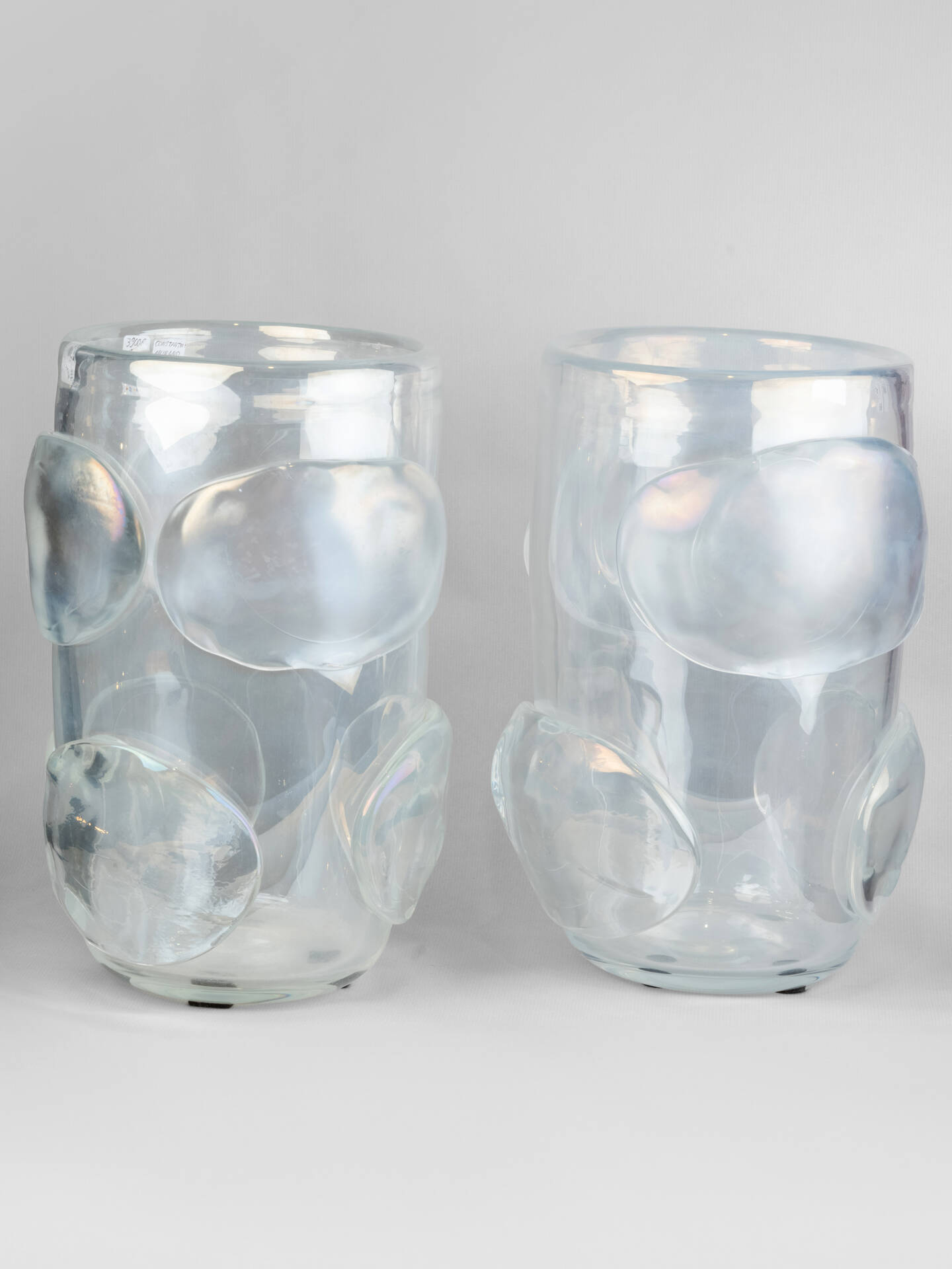 Pair of iridescent vases signed Costantini, 20th century