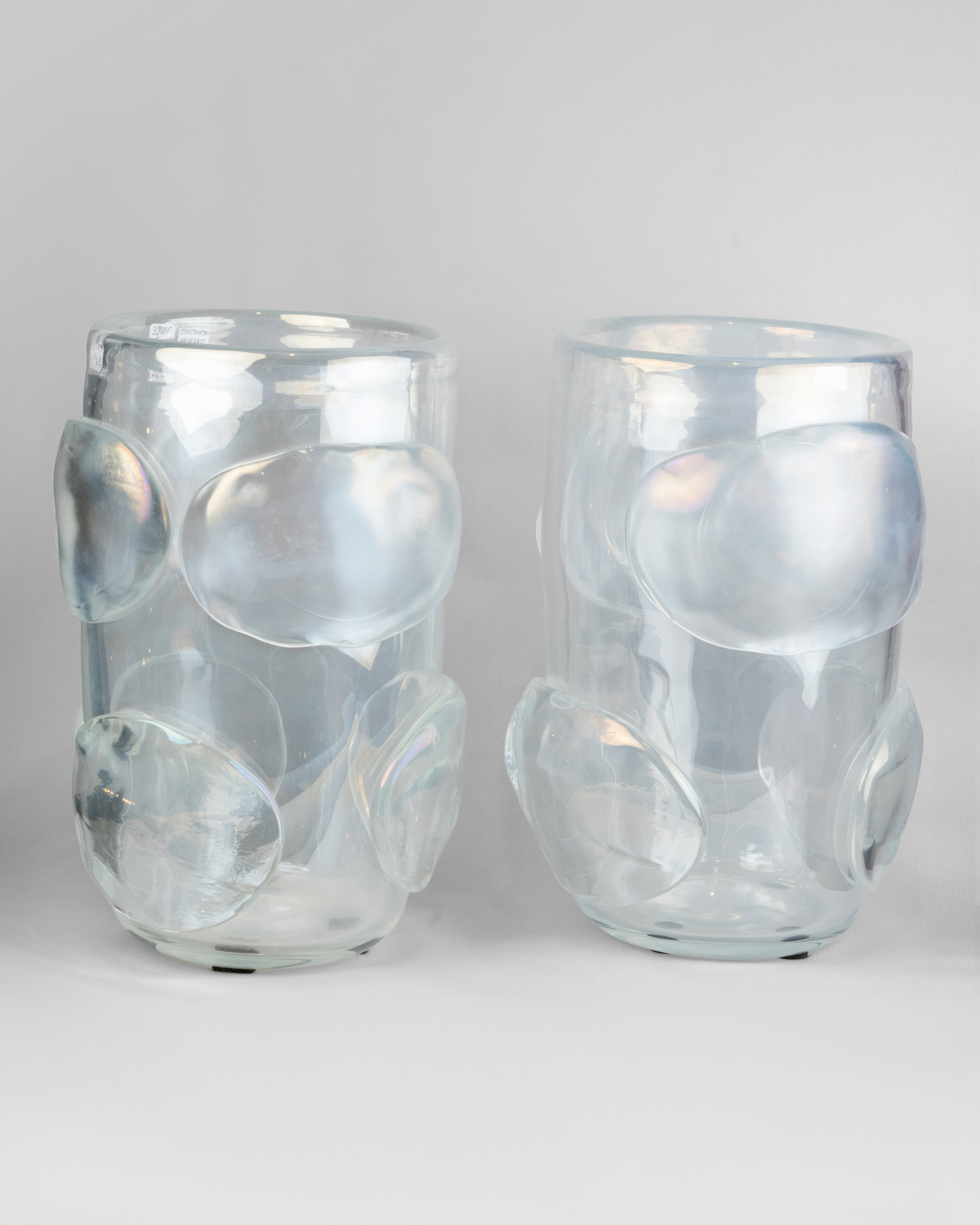 Pair of iridescent vases signed Costantini, 20th century